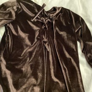 Soft velvet brown maxi dress